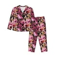 thumbnail image 1 of Haiem Rose Flowers Pattern Women’s Long-sleeve Sleepwear,Sleepwear Set,2-piece Loungewear Set,Soft PJs Comfy Nightwear with Pockets-Medium, 1 of 7