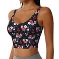 thumbnail image 1 of Haiem Rose Flowers Pattern Womens Sports Bra - U Neck Padded Low Impact Yoga Bra Workout Crop Top Gym Moisture-Wicking Workout Vest -X-Large, 1 of 9
