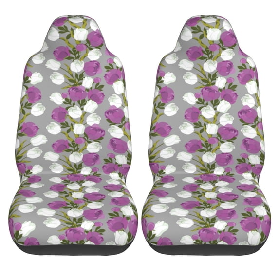 Haiem Rose Flowers Printed Car Seat Covers Set of 2, Universal Fit Car Seat Covers,Protective Seat Covers,Comfortable Car Seat Covers, Easy Installation Seat Covers, Vehicle Seat Covers