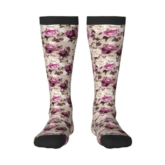 Haiem Rose Flowers Socks, Funny Novelty Crazy Design Cotton Socks Sports Socks Knee High Socks For Men, Women,1Pairs - Gift For Working Friends