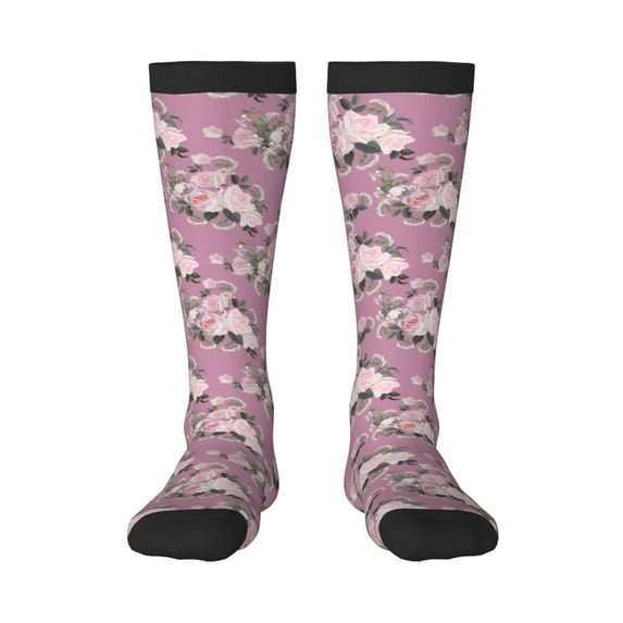 Haiem Rose Flowers Socks, Funny Novelty Crazy Design Cotton Socks Sports Socks Knee High Socks For Men, Women,1Pairs - Gift For Working Friends