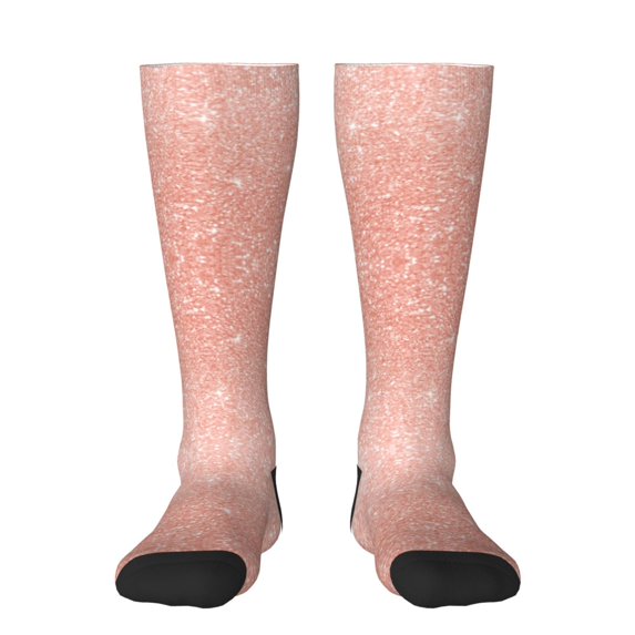 Haiem Rose Gold Glitter Socks, Funny Novelty Crazy Design Cotton Socks Sports Socks Knee High Socks For Men, Women,1Pairs - Gift For Working Friends