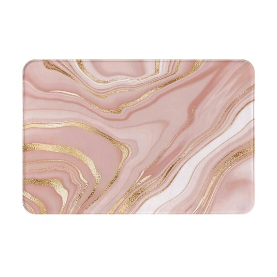 Haiem Rose Gold Glitter Splatter Front Door Mat Indoor Outdoor Entrance, Waterproof All-Season, All-Weather Doormat, Durable Flannel Fabric, Fade Resistant, Low Profile, 16x24in