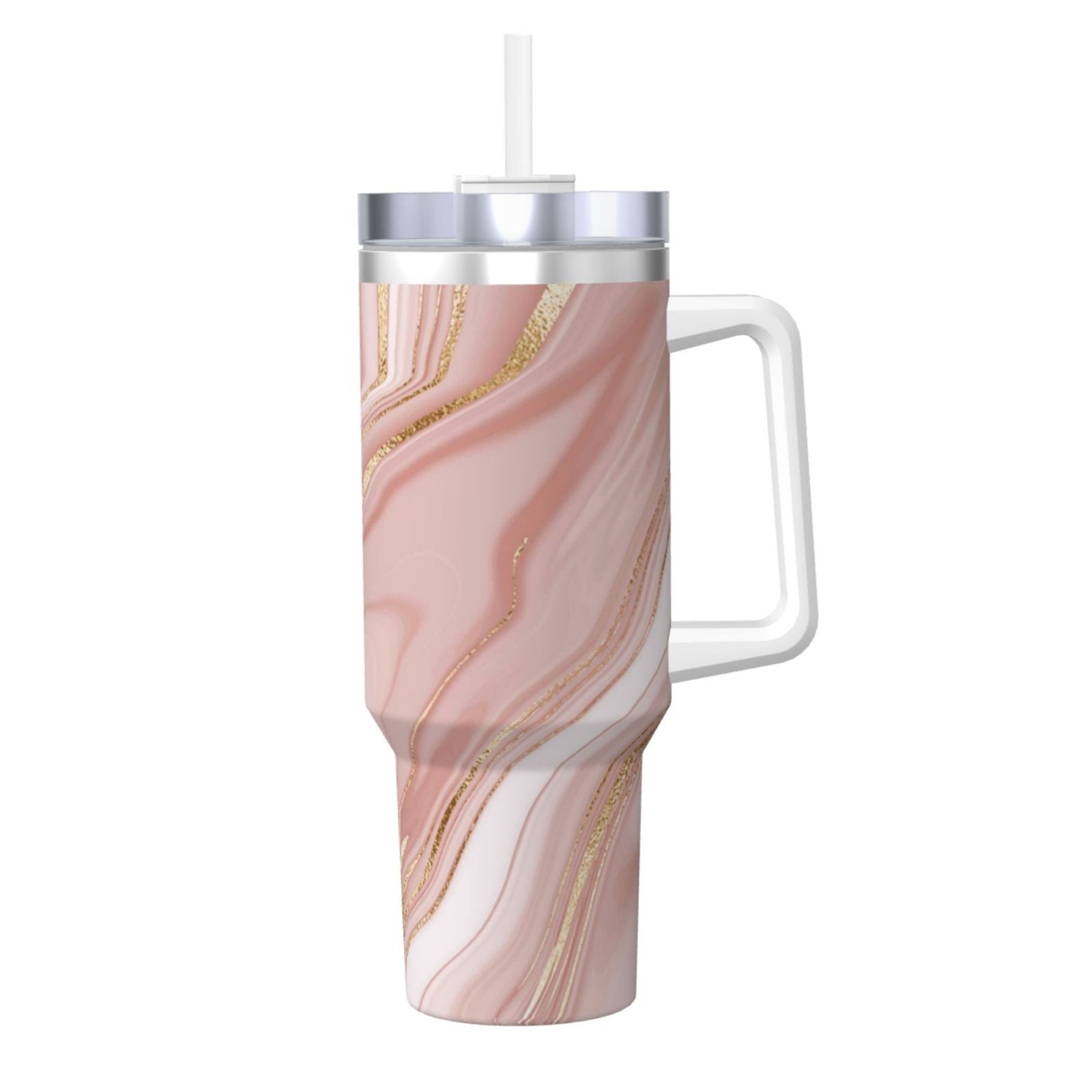 Haiem Rose Gold Glitter Splatter Printed 40OZ Ice Bully With Handle ...