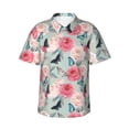 thumbnail image 1 of Haiem Roses and Butterflies Printed Hawaiian Shirt for Men - Men’s Casual Beach Summer Shirts - Stretch Fabric with Modern Fit-Medium, 1 of 9
