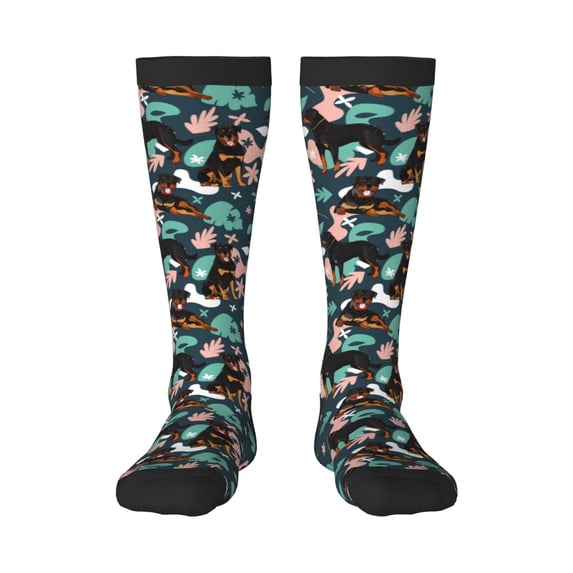 Haiem Rottweiler Socks, Funny Novelty Crazy Design Cotton Socks Sports Socks Knee High Socks For Men, Women,1Pairs - Gift For Working Friends