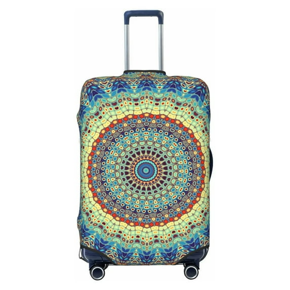 Haiem Round Mandala1 Luggage Cover,Durable, Washable Suitcase Protector With Anti-Scratch Technology - Keep Your Luggage Looking New Medium