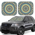 thumbnail image 1 of Haiem Round Mandala1 Car Windshield Sun Shade (2 Pieces) Foldable Windshield Sun Shade Car Accessories for Truck SUV Pickup-Small, 1 of 7