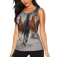 thumbnail image 1 of Haiem Running Horses Printed Women's Workout Tank Top, Quick-Dry Sleeveless Gym Shirt, Breathable Lightweight Athletic Top for Running, Yoga, and Casual Wear-Large, 1 of 7