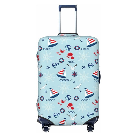 Haiem Sailboats Anchors Luggage Cover Printed Suitcase Covers for Luggage Elastic Washable Suitcase Protector Fits 18-32 Inch Luggage-Medium