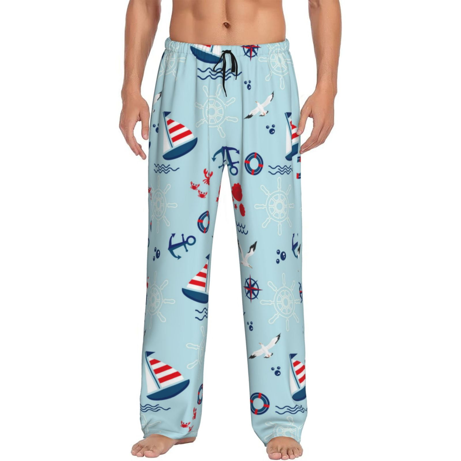 Haiem Sailboats Anchors Men s Pajama Pants Ultra Lightweight Pjs Bottoms Sleepwear Bottom Pants with Pocket Drawstring XX Large Walmart