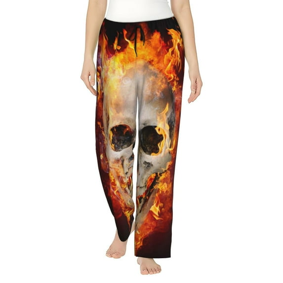 Haiem Satanic Skull Women's Pajama Pants Ultra Lightweight Pjs Bottoms Sleepwear Bottom Pants With Pocket Drawstring-XX-Large
