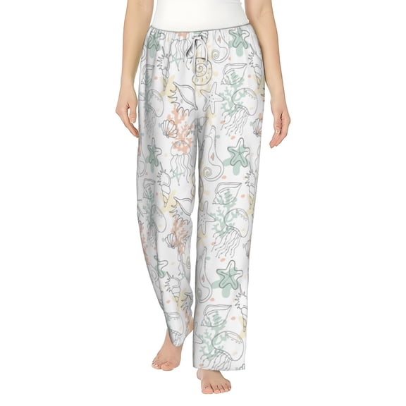 Haiem Sea Animals Women's Pajama Pants Ultra Lightweight Pjs Bottoms Sleepwear Bottom Pants With Pocket Drawstring-Large