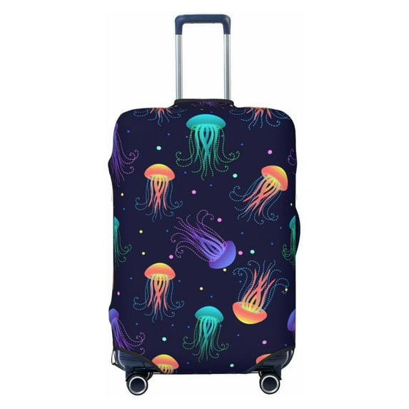 Haiem Sea Jellyfish Luggage Cover Printed Suitcase Covers for Luggage Elastic Washable Suitcase Protector Fits 18-32 Inch Luggage-X-Large