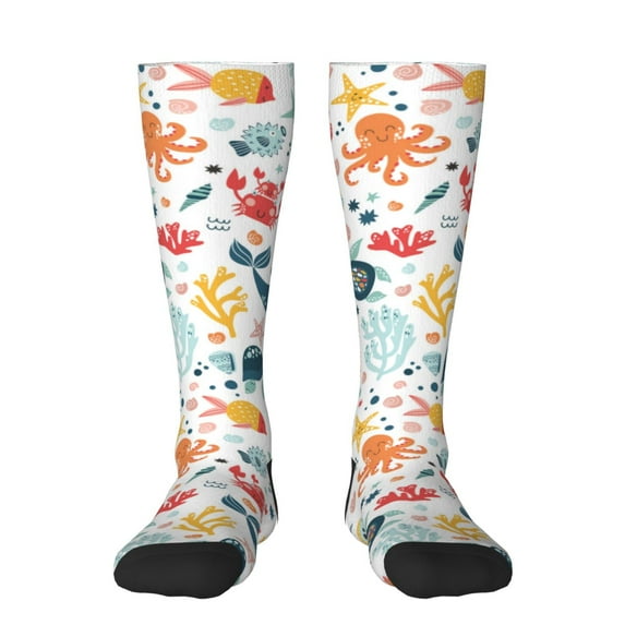 Haiem Sea Life 1 Socks, Funny Novelty Crazy Design Cotton Socks Sports Socks Knee High Socks For Men, Women,1Pairs - Gift For Working Friends