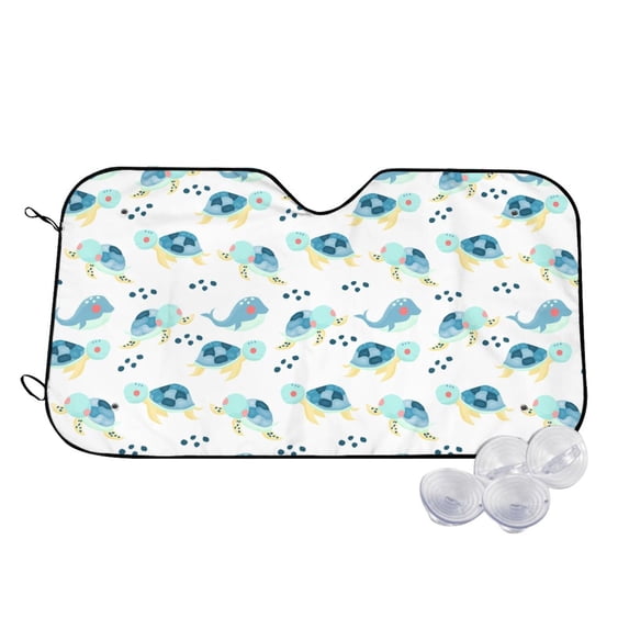 Haiem Sea Turtle Car Windshield Sun Shade - Blocks UV Rays Sun Visor Protector, Sunshade to Keep Your Vehicle Cool, Universal Fit SUV Van Sedan-Medium