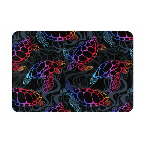 Haiem Sea Turtle Front Door Mat Indoor Outdoor Entrance, Waterproof All-Season, All-Weather Doormat, Durable Flannel Fabric, Fade Resistant, Low Profile, 16x24in