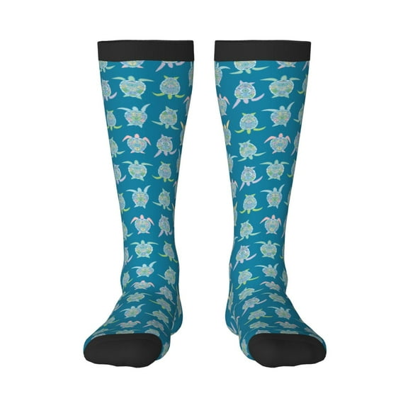 Haiem Sea Turtle Socks, Funny Novelty Crazy Design Cotton Socks Sports Socks Knee High Socks For Men, Women,1Pairs - Gift For Working Friends