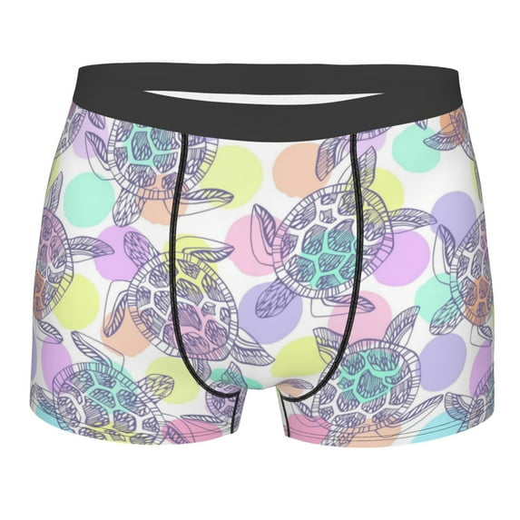 Haiem Sea Turtles Men's Boxer Briefs, Every Day Comfort Stretch Cotton Moisture-Wicking Underwear-Large