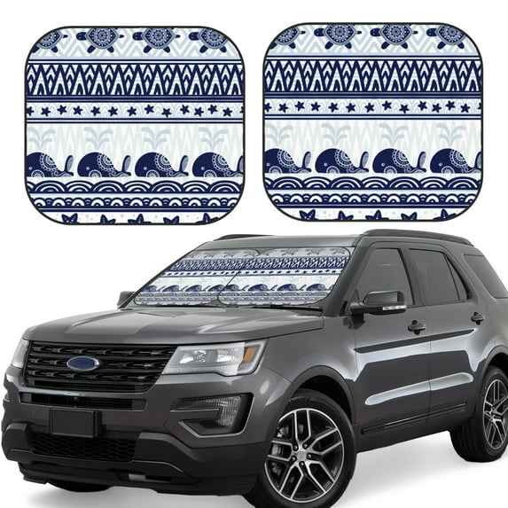 Haiem Sea Underwater Animals1 Car Windshield Sun Shade (2 Pieces) Foldable Windshield Sun Shade Car Accessories for Truck SUV Pickup-Small
