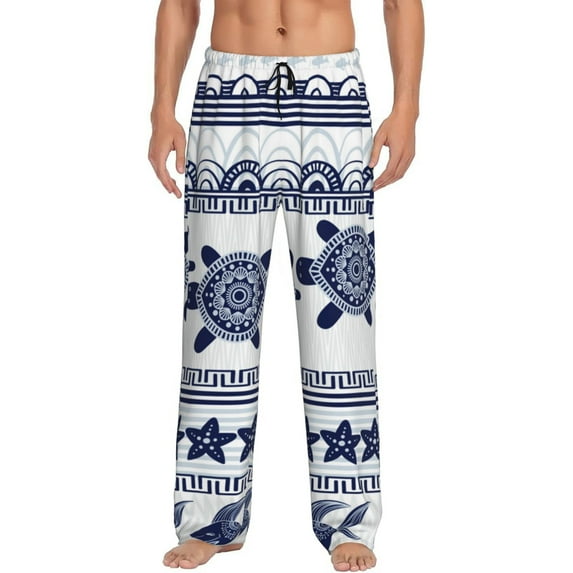 Haiem Sea Underwater Turtles Men's Pajama Pants Ultra Lightweight Pjs Bottoms Sleepwear Bottom Pants with Pocket Drawstring-Large