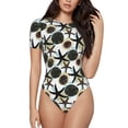 thumbnail image 1 of Haiem Sea ​​Urchin Women's Crew Neck Short Sleeve Bodysuit Tops Stretchy Slim Basic-X-Large, 1 of 8