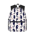 thumbnail image 1 of Haiem Seahorses and Hearts Lightweight Backpack for School, Classic Basic Water Resistant Casual Daypack for Travel with Bottle Side Pockets, 1 of 8