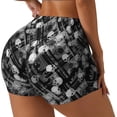 thumbnail image 1 of Haiem Seamless Pattern With Skulls No Front Seam Biker Shorts for Women Yoga Workout Gym Bike Shorts with Tummy Control Moisture-Wicking-Large, 1 of 9