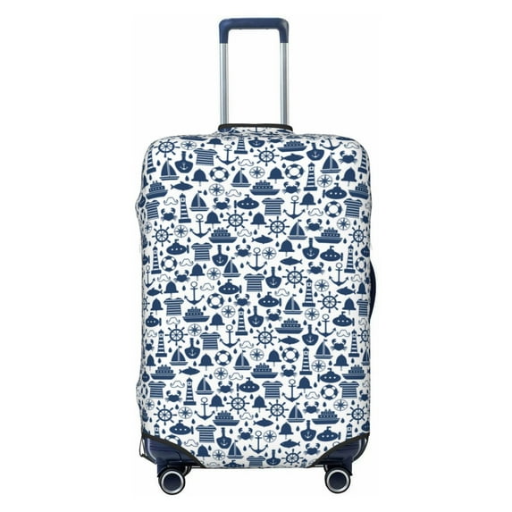 Haiem Seaside Primary Color Luggage Cover Printed Suitcase Covers for Luggage Elastic Washable Suitcase Protector Fits 18-32 Inch Luggage-X-Large