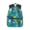 thumbnail image 1 of Haiem Shark And Leaves Lightweight Backpack for School, Classic Basic Water Resistant Casual Daypack for Travel with Bottle Side Pockets, 1 of 8