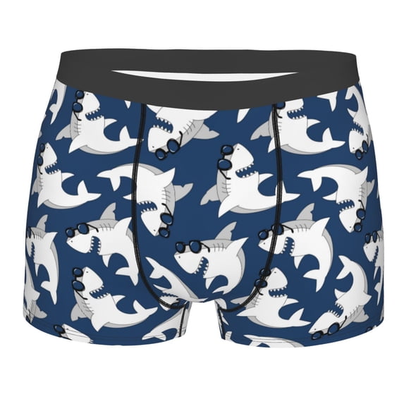Haiem Shark Men's Boxer Briefs, Every Day Comfort Stretch Cotton Moisture-Wicking Underwear-Medium