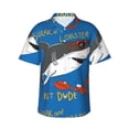 thumbnail image 1 of Haiem Shark With Sunglasses and Lobste Printed Hawaiian Shirt for Men - Men’s Casual Beach Summer Shirts - Stretch Fabric with Modern Fit-X-Large, 1 of 1