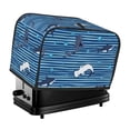 thumbnail image 1 of Haiem Sharks on White Blue Striped Print Toaster Covers 2 Slice Wide Slot,Bread Dust Cover & Fingerprint Protection,Bread Machine Cover,Appliance Covers, 1 of 7