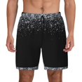thumbnail image 1 of Haiem Silver Glitter1 Men'S Quick-Dry Swim Trunks: Comfortable Beach Shorts With Mesh Lining And Pockets - Ideal For Swimming And Sunbathing X-Large, 1 of 9