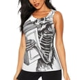 thumbnail image 1 of Haiem Skeleton Book Lover Printed Women's Workout Tank Top, Quick-Dry Sleeveless Gym Shirt, Breathable Lightweight Athletic Top for Running, Yoga, and Casual Wear-X-Large, 1 of 7