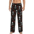 thumbnail image 1 of Haiem Skeleton with Roses Men's Pajama Pants Ultra Lightweight Pjs Bottoms Sleepwear Bottom Pants With Pocket Drawstring-Large, 1 of 7