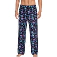 thumbnail image 1 of Haiem Skull Flower Blue Men's Pajama Pants Ultra Lightweight Pjs Bottoms Sleepwear Bottom Pants With Pocket Drawstring-Small, 1 of 7