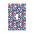 thumbnail image 1 of Haiem Skull blue leaf Pattern Decorative Wall Plates, 1-Gang 5.0" x3.0", Unbreakable Thermoplastic Faceplate Cover for Decorator Receptacle Outlet & Switch-Style T, 1 of 6