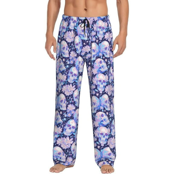 Haiem Skull star crystal Men's Pajama Pants Ultra Lightweight Pjs Bottoms Sleepwear Bottom Pants With Pocket Drawstring-Medium