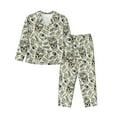 thumbnail image 1 of Haiem Skull with Cash Pattern Women’s Long-sleeve Sleepwear,Sleepwear Set,2-piece Loungewear Set,Soft PJs Comfy Nightwear with Pockets-Medium, 1 of 7
