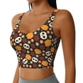 thumbnail image 1 of Haiem Skulls Pattern Womens Sports Bra - U Neck Padded Low Impact Yoga Bra Workout Crop Top Gym Moisture-Wicking Workout Vest -Large, 1 of 9