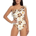 thumbnail image 1 of Haiem Sloth Yoga Women's One Piece Swimsuits Tummy Control One Shoulder Bathing Suits Ruffle Swimwear-Small, 1 of 8