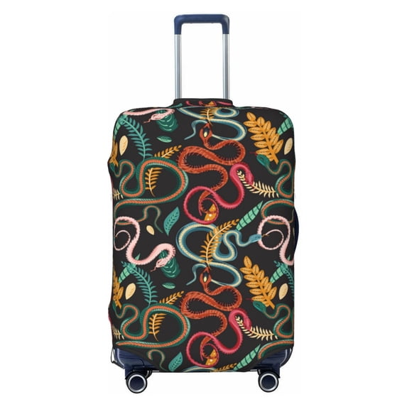 Haiem Snake And Flower Luggage Cover Printed Suitcase Covers for Luggage Elastic Washable Suitcase Protector Fits 18-32 Inch Luggage-X-Large