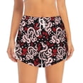 thumbnail image 1 of Haiem Snake And Rose Women's 2 in 1 Running Shorts - Lightweight Athletic Workout Gym Yoga Breathable Sports Shorts Liner with Phone Pockets-Medium, 1 of 9