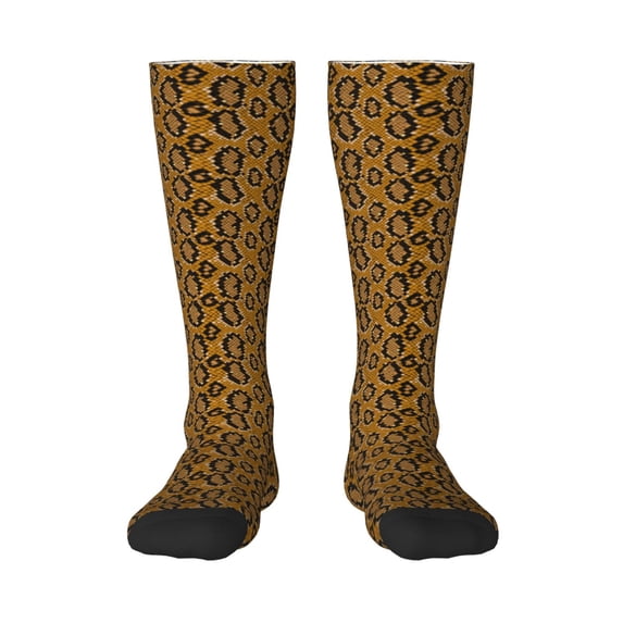 Haiem Snake Skin Socks, Funny Novelty Crazy Design Cotton Socks Sports Socks Knee High Socks For Men, Women,1Pairs - Gift For Working Friends
