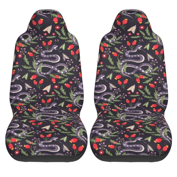 Haiem Snakes And Snake Fruit Printed Car Seat Covers Set of 2, Universal Fit Car Seat Covers,Protective Seat Covers,Comfortable Car Seat Covers, Easy Installation Seat Covers, Vehicle Seat Covers