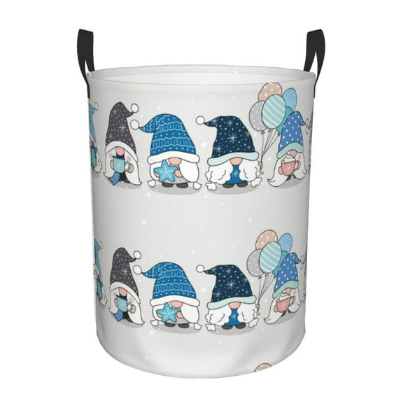 Haiem Snow Gnome for Winter Laundry Basket, Laundry Hamper, Collapsible Laundry Baskets, Dirty Clothes Hamper, Waterproof with Handles for College Dorm, Family-Medium
