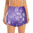 thumbnail image 1 of Haiem Snowfall Sky White Purple Women's 2 in 1 Running Shorts - Lightweight Athletic Workout Gym Yoga Breathable Sports Shorts Liner with Phone Pockets-XX-Large, 1 of 9