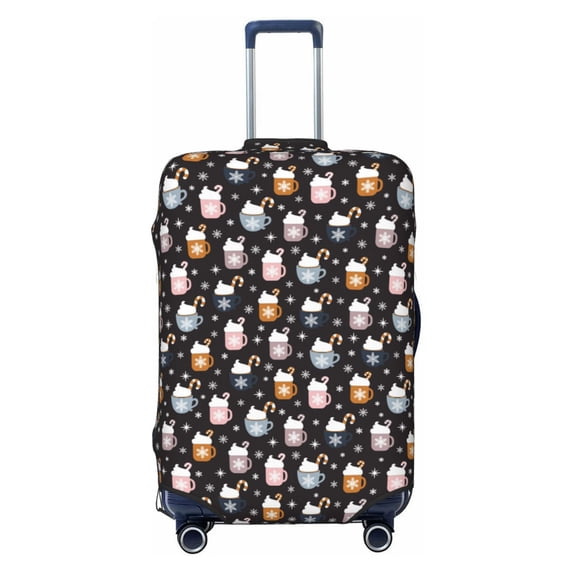 Haiem Snowflake Cream Hot Cocoa Luggage Cover Printed Suitcase Covers for Luggage Elastic Washable Suitcase Protector Fits 18-32 Inch Luggage-X-Large