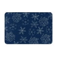 thumbnail image 1 of Haiem Snowflake Dark Blue Front Door Mat Indoor Outdoor Entrance, Waterproof All-Season, All-Weather Doormat, Durable Flannel Fabric, Fade Resistant, Low Profile, 16x24in, 1 of 9